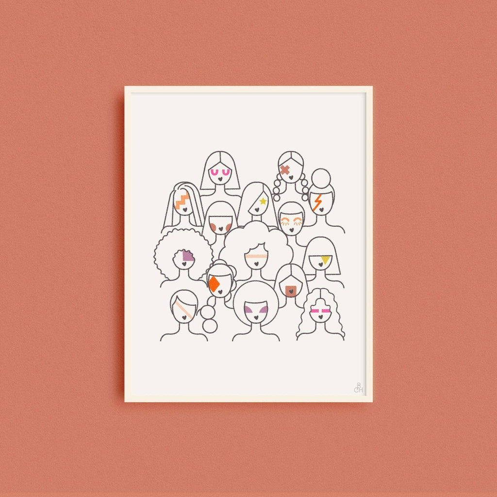 Bowie-Inspired Women's Hairstyles Illustration Art Print "Rebel Rebel" by Rashida Coleman-Hale.