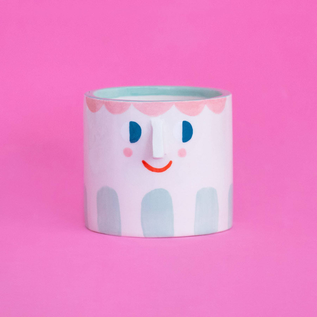 Friendly Face / Ceramic Planter Pot, Made in Portugal by Ana Seixas