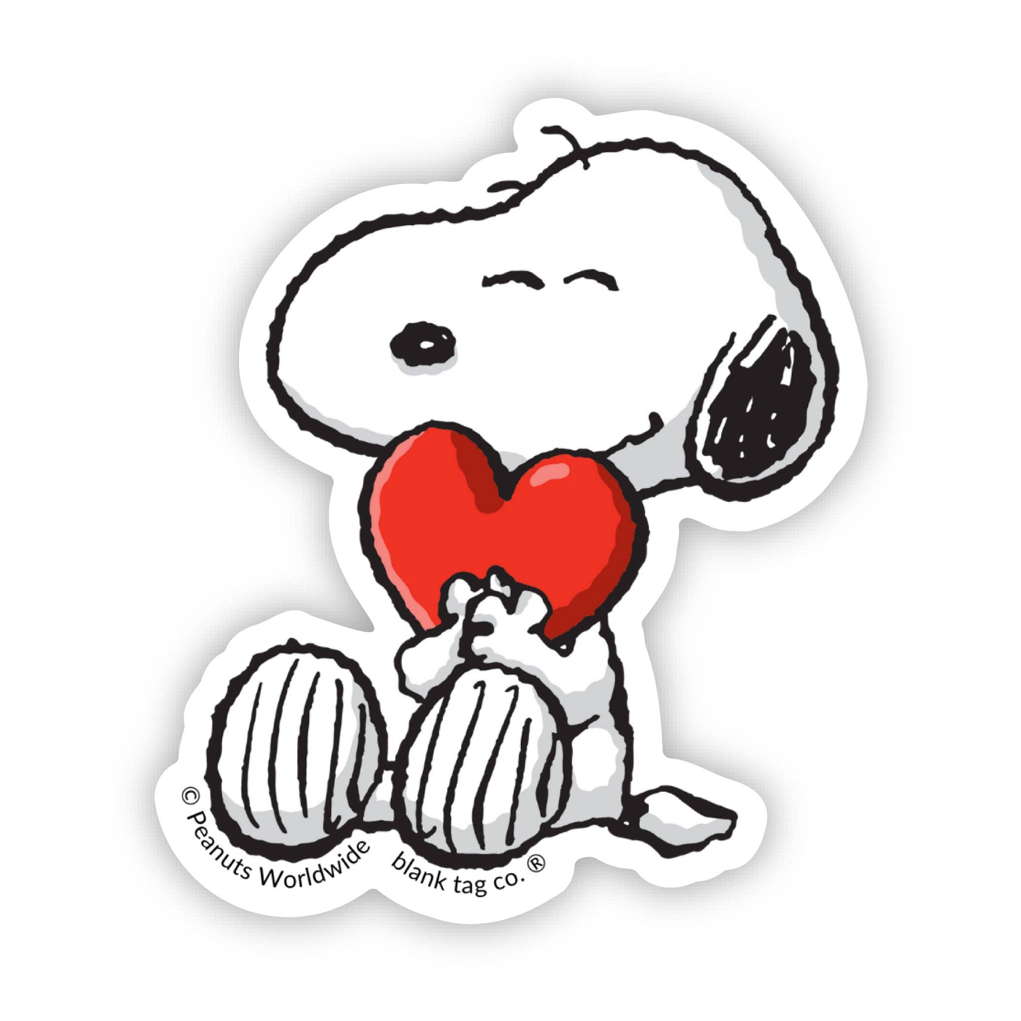 Snoopy Heart Hug Licensed Peanuts® Waterproof Sticker by Blank Tag Co.