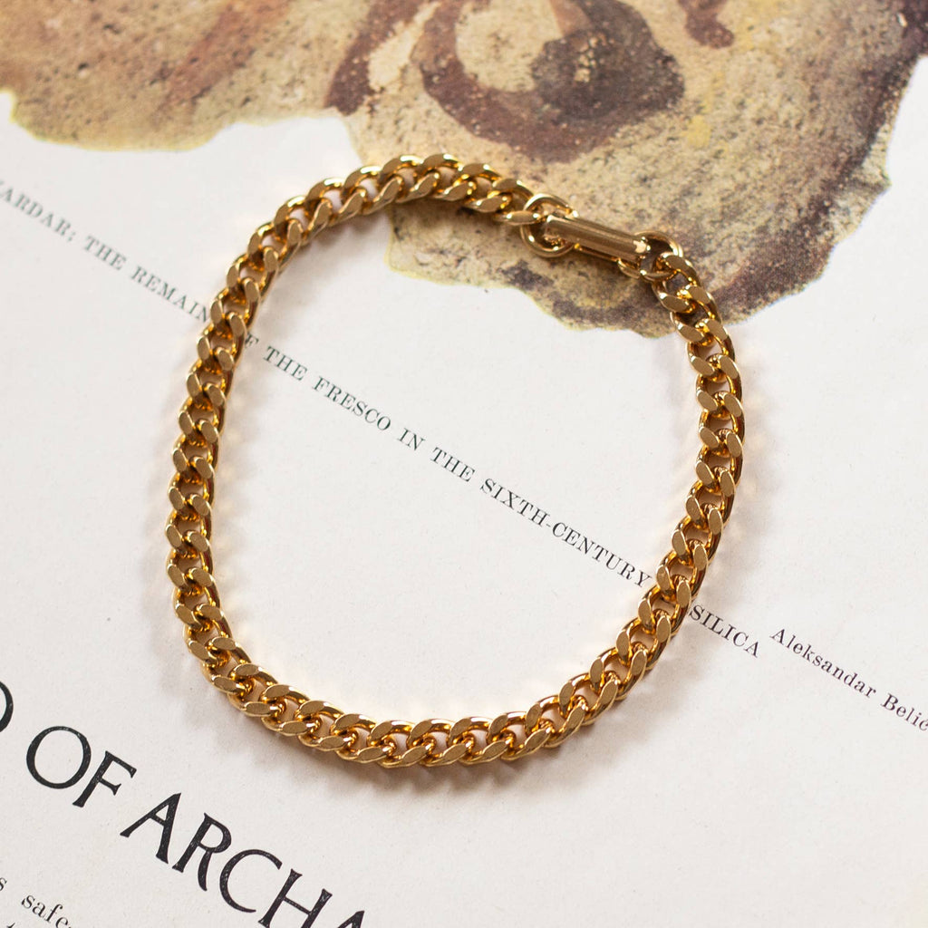 Vintage Gold Curb Chain Bracelet by Kindred Objects