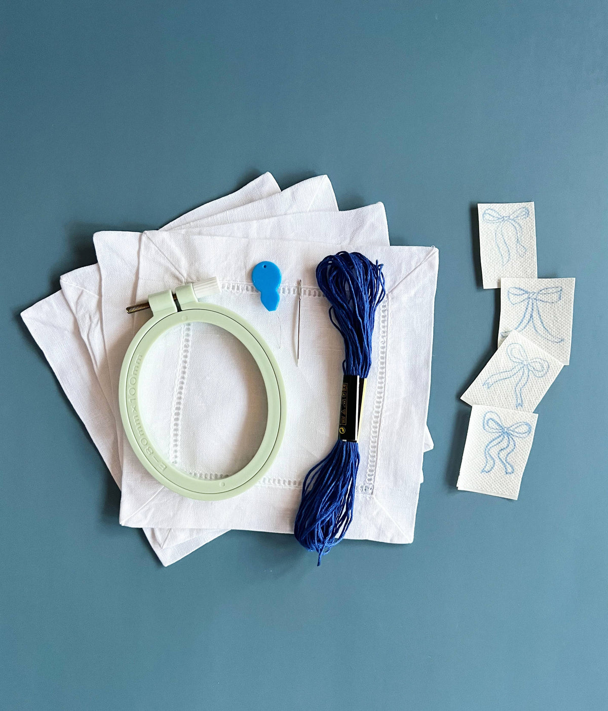 DIY Ribbon Bow Napkins Embroidery Kit
