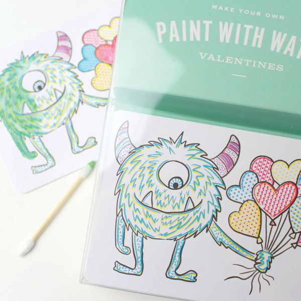 Paint With Water Monster Valentines.