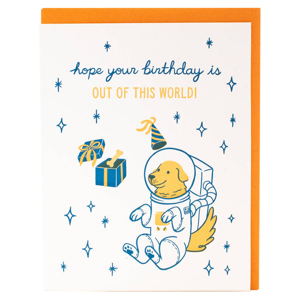 Smudge Ink - Space Dog Birthday Card