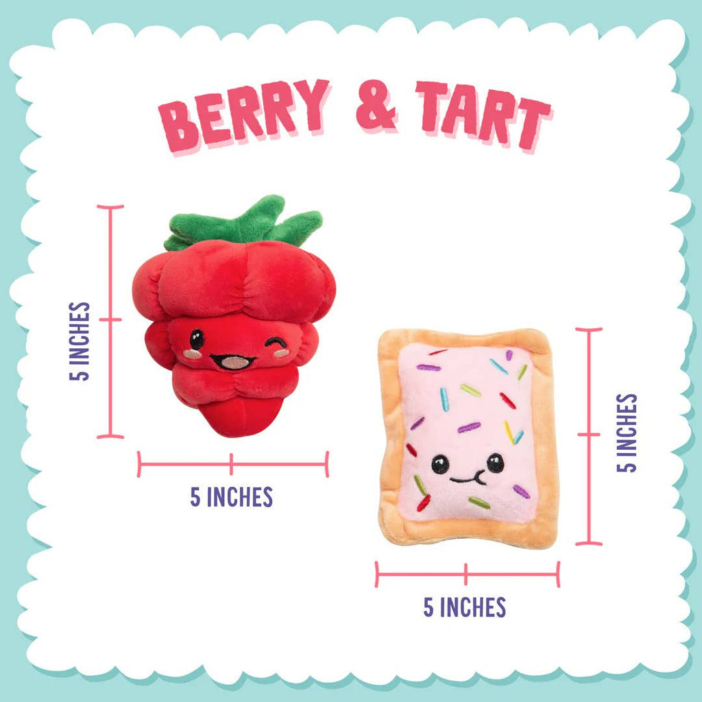 Poptart and Raspberry Plush Dog Toy Made from Recycled Water Bottles