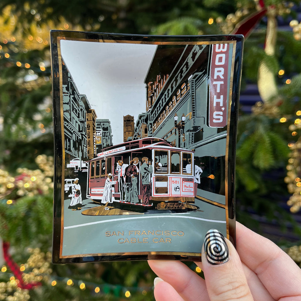 Vintage San Francisco Cable Car at Powell St Turnaround Ashtray