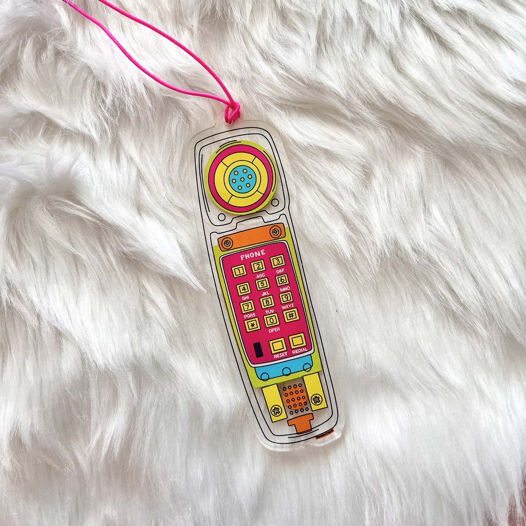 Retro 90s Clear Phone - Acrylic Christmas Tree Ornament by Siyo Boutique