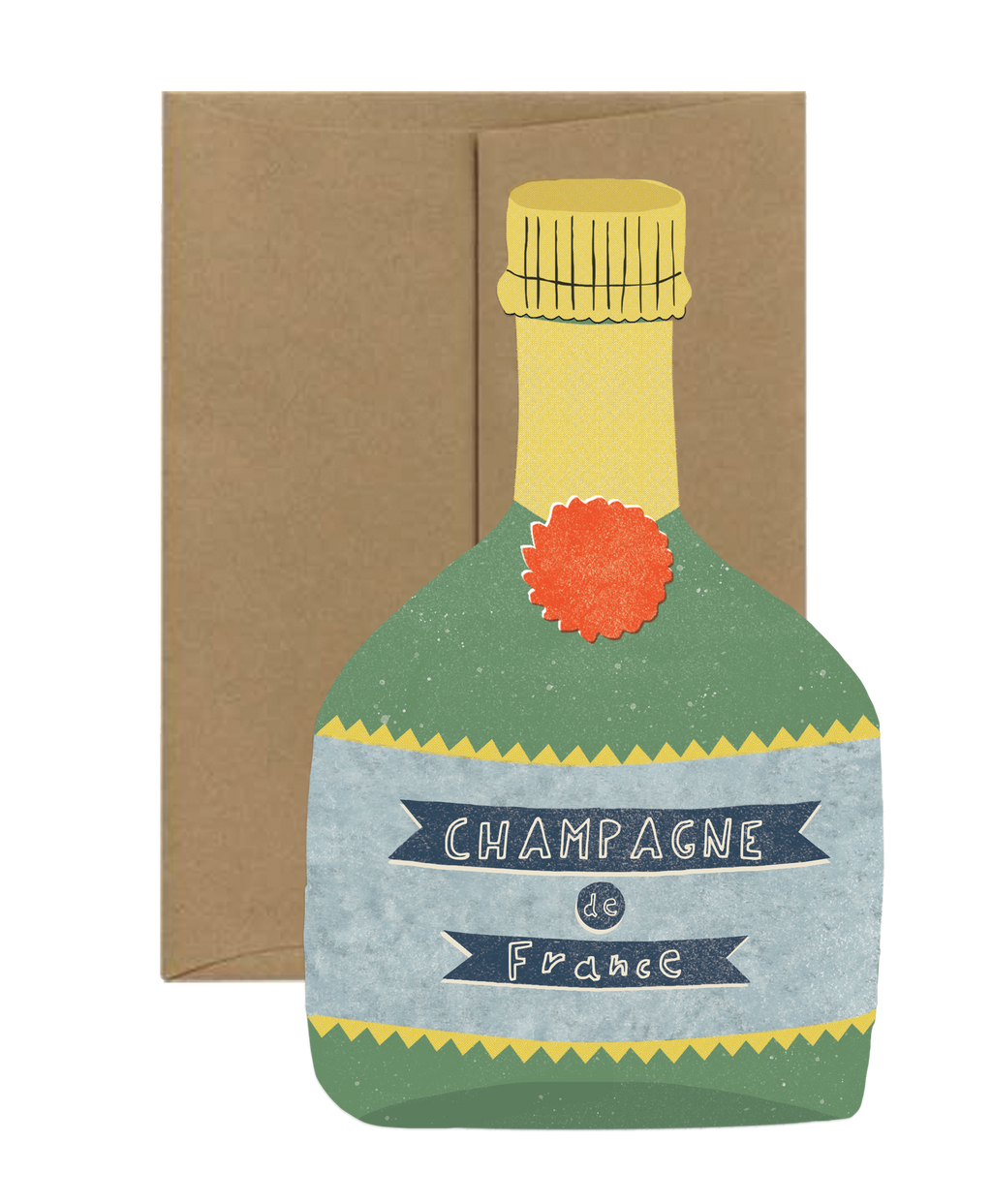 Champagne Bottle Greeting Card by Isatopia