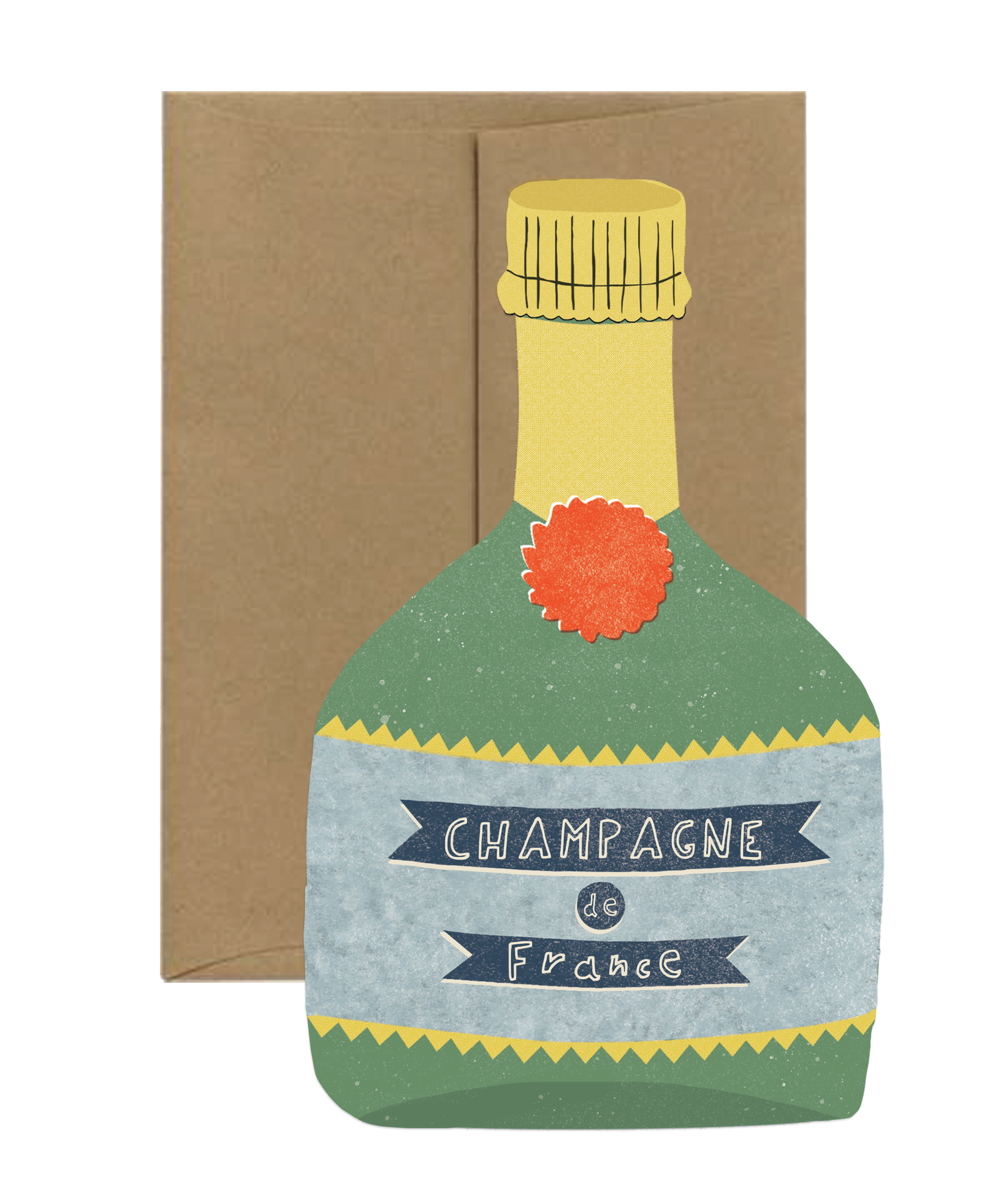 Champagne Bottle Greeting Card by Isatopia