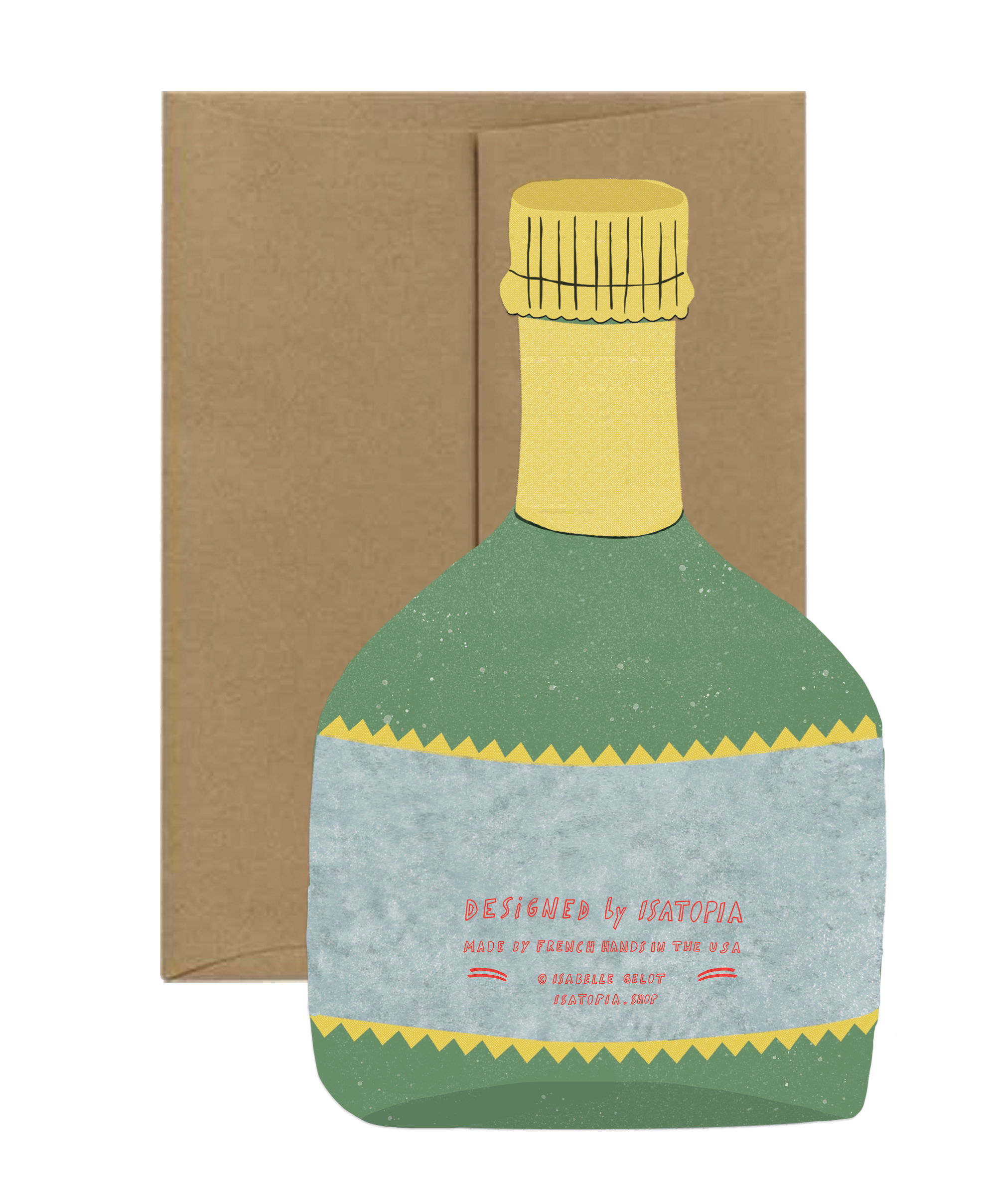 Champagne Bottle Greeting Card by Isatopia