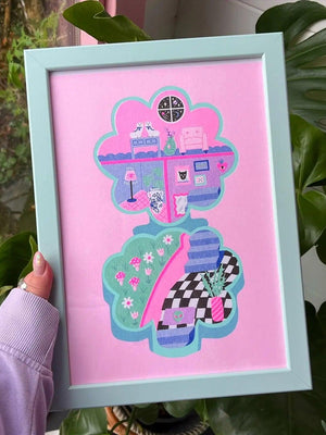 Colorful Polly Pocket Art Print - Ruby's Old & New