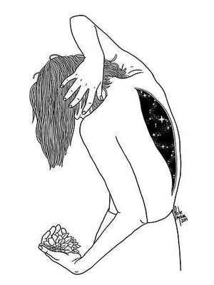 Cosmic Reverie Constellation Woman Art Print 
