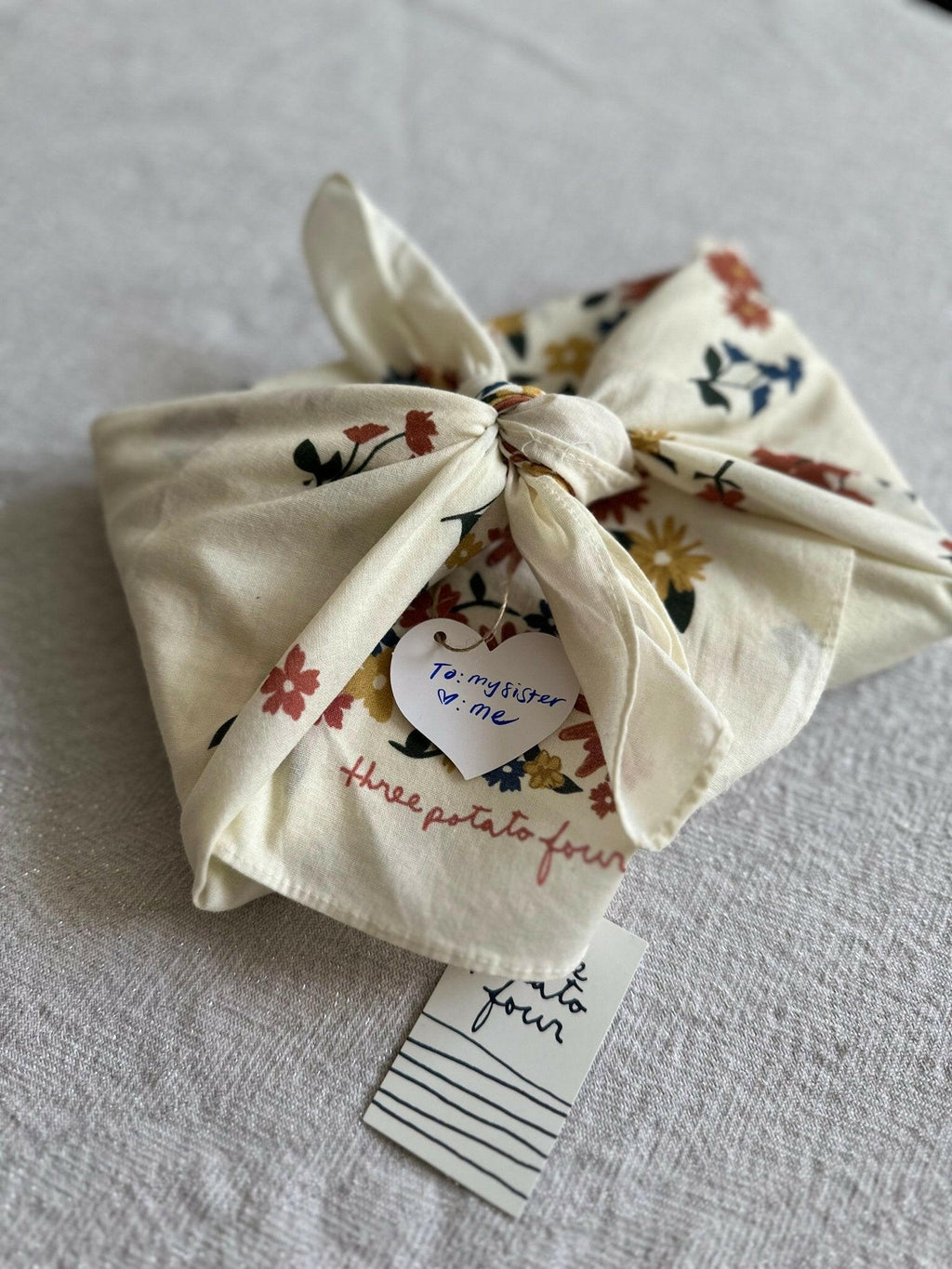 Cottage Floral Bandana by Three Potato Four | Versatile 100% Cotton Accessory | Made in USA | 22" x 22".