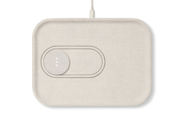 Courant MAG:3 - Essentials Linen Wireless Dual Magnetic Charge Tray in Natural