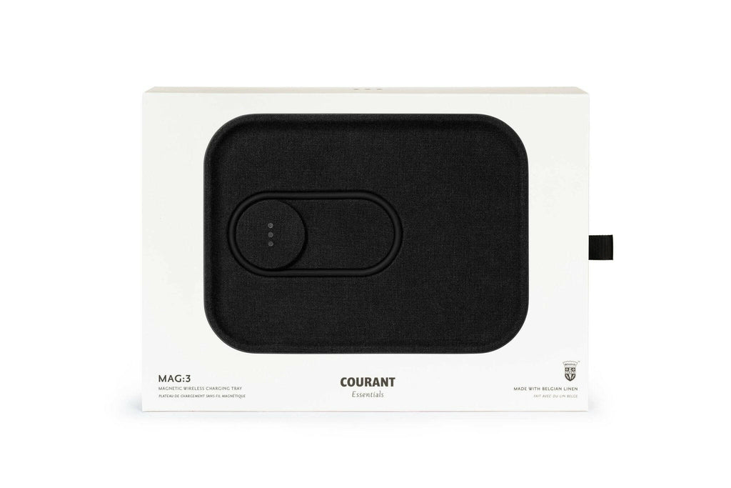 Courant MAG:3 Essentials Linen Wireless Dual Magnetic Charge Tray in Natural.