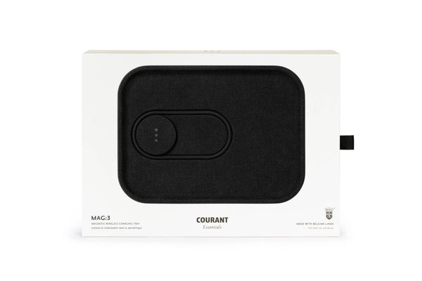 Courant MAG:3 Essentials Linen Wireless Dual Magnetic Charge Tray in Natural.