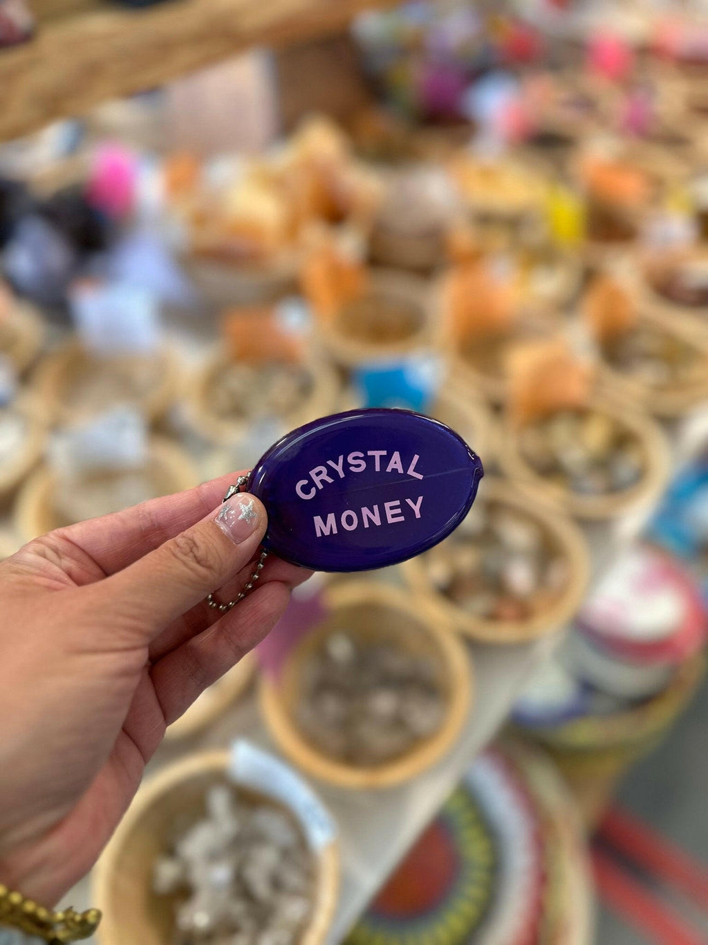 Crystal Money Vintage Rubber Coin Pouch: Secure, Stylish, Compact.