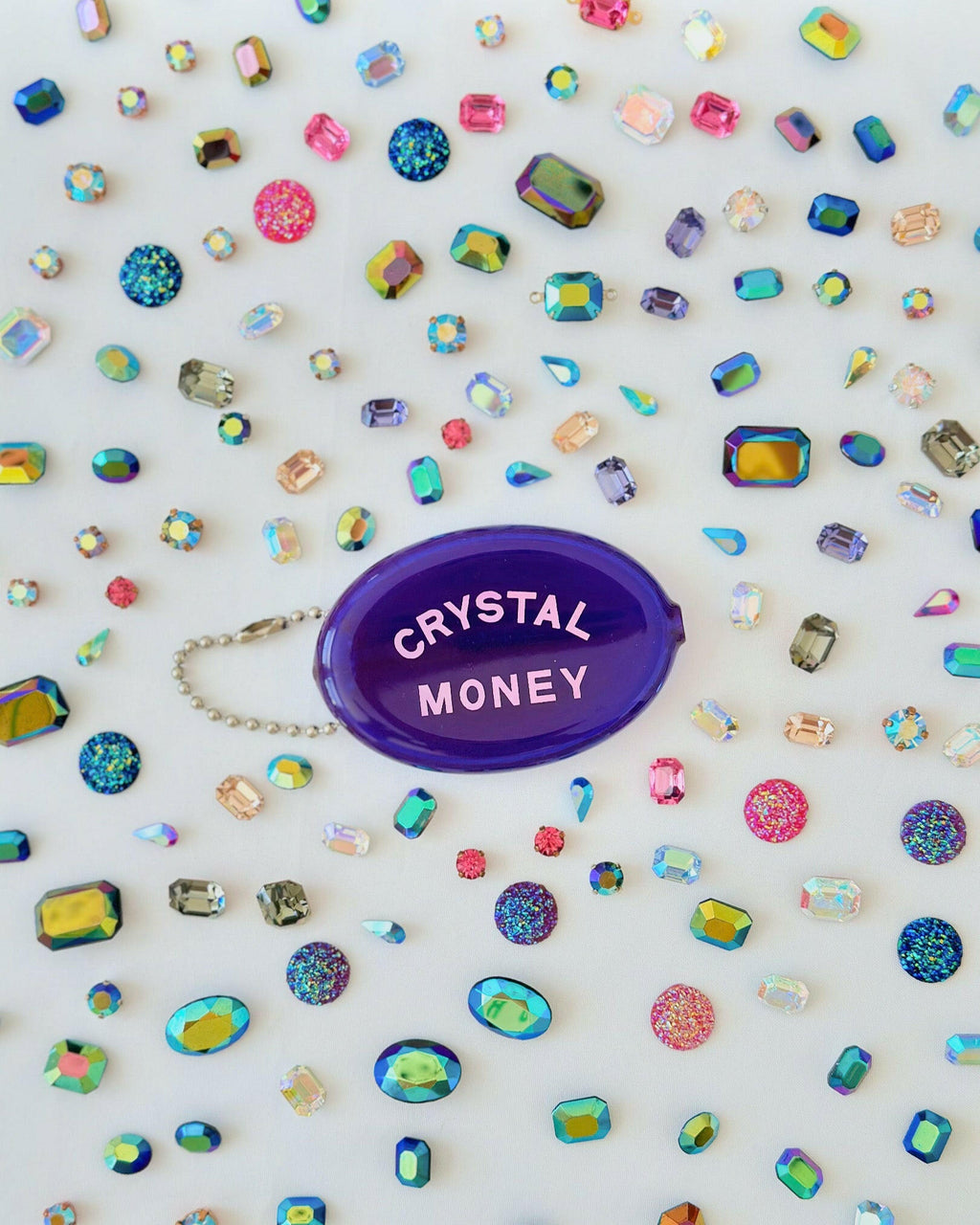 Crystal Money Vintage Rubber Coin Pouch: Secure, Stylish, Compact.