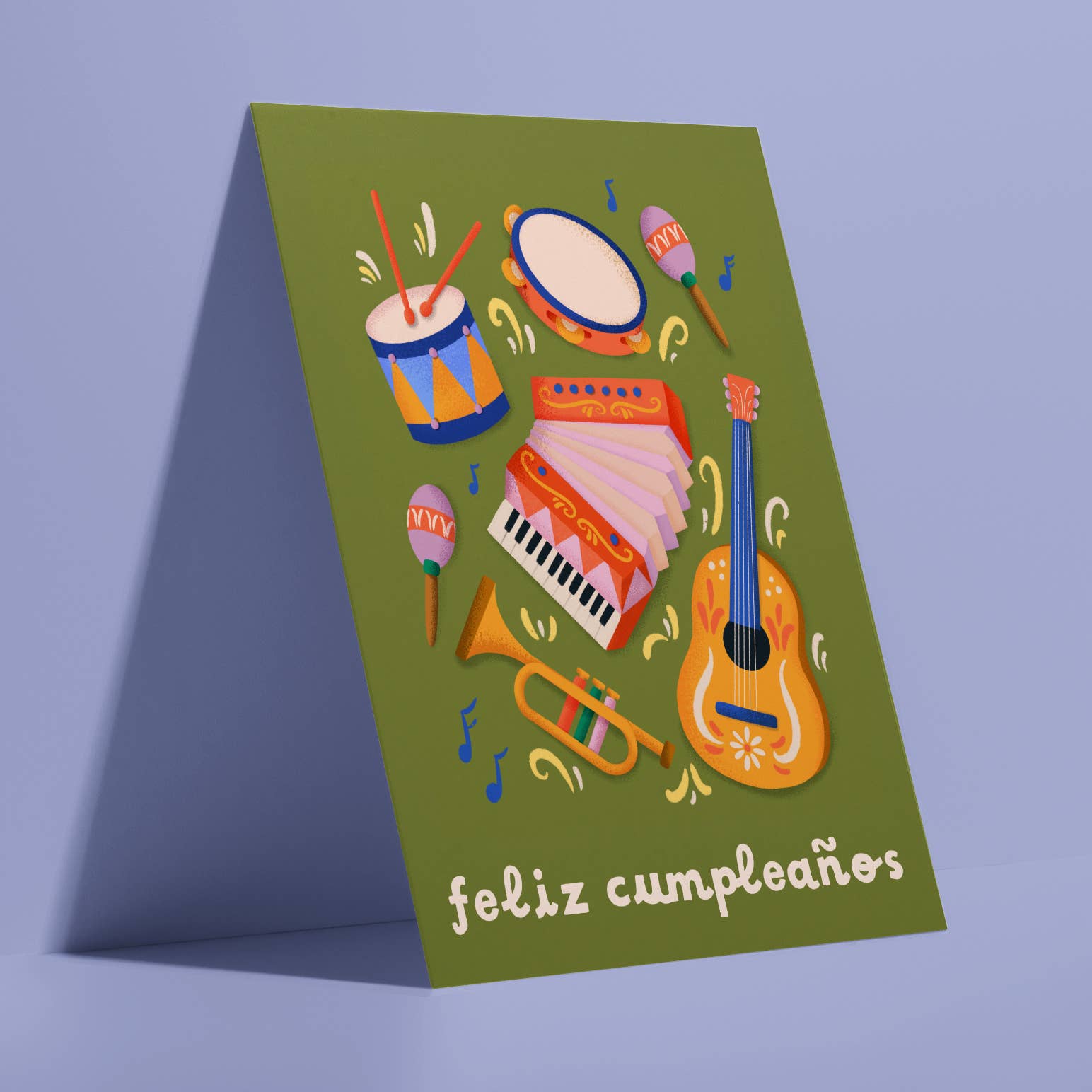 Ana Peake - Mariachi Instruments- Feliz Cumple Birthday Greeting Card