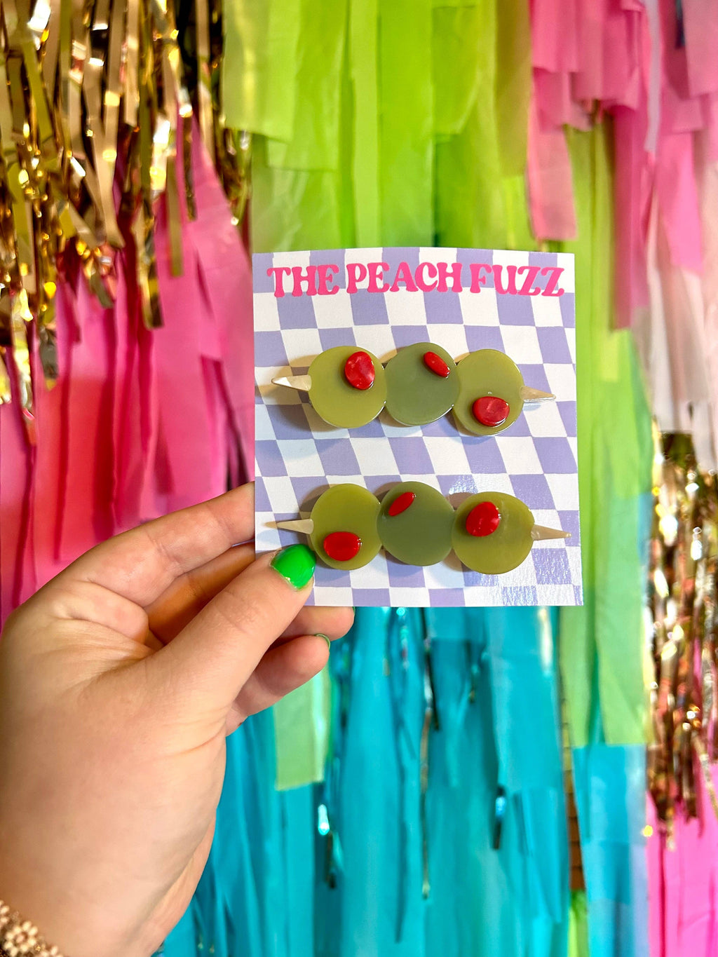 Stuffed Olive Hair Clip Set by The Peach Fuzz