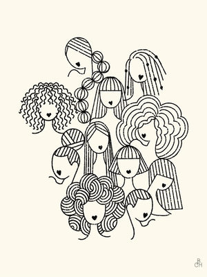 Diverse Hairstyle Illustration Art Print by Rashida Coleman-Hale - Ruby's Old & New