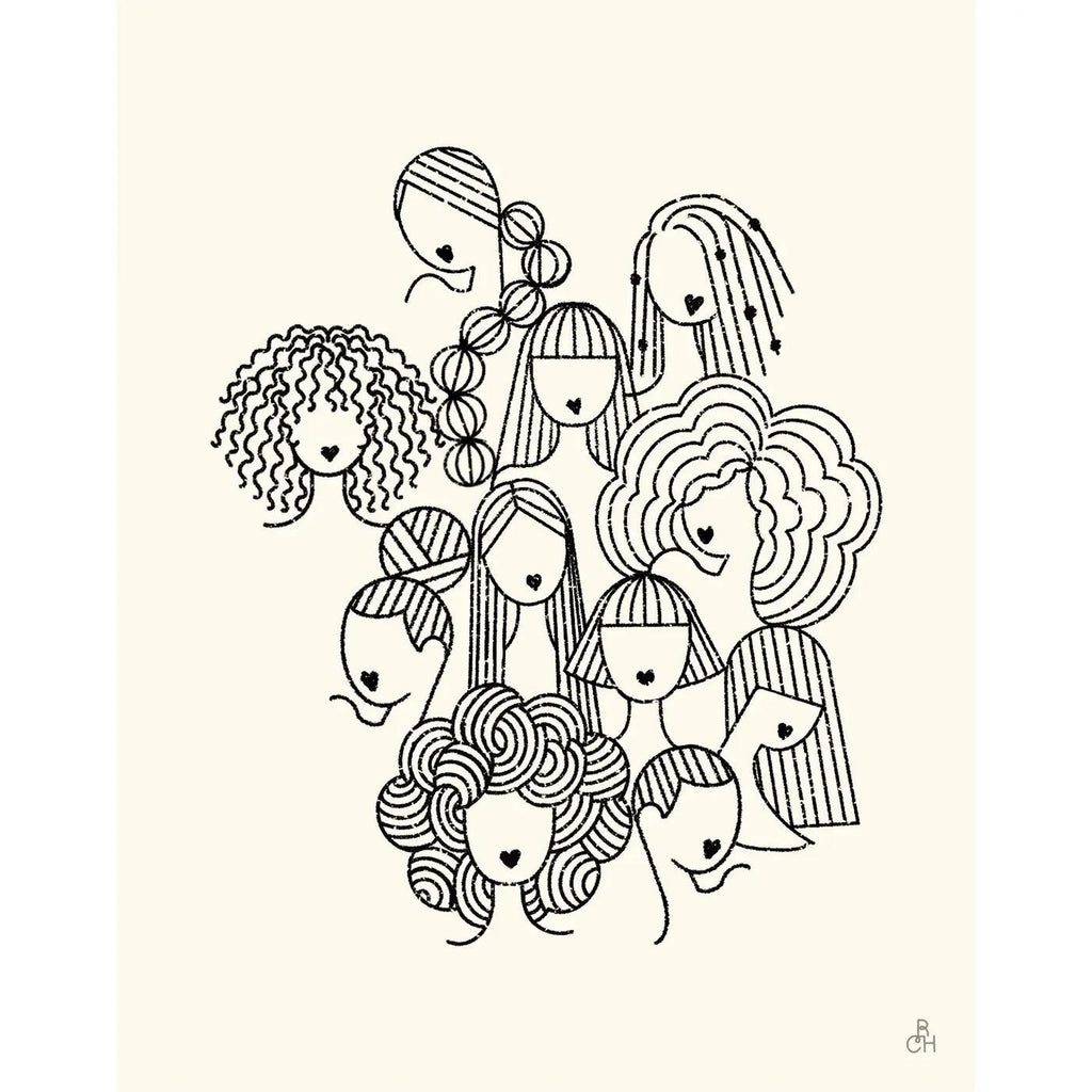 Diverse Hairstyle Illustration Art Print by Rashida Coleman-Hale.