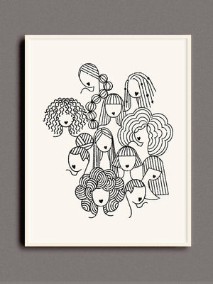 Diverse Hairstyle Illustration Art Print by Rashida Coleman-Hale - Ruby's Old & New