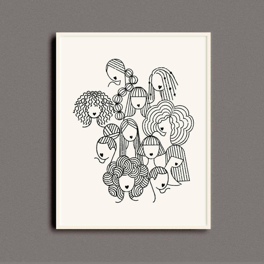 Diverse Hairstyle Illustration Art Print by Rashida Coleman-Hale.