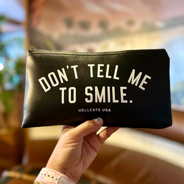 Don't Tell Me To Smile Zipper Clutch