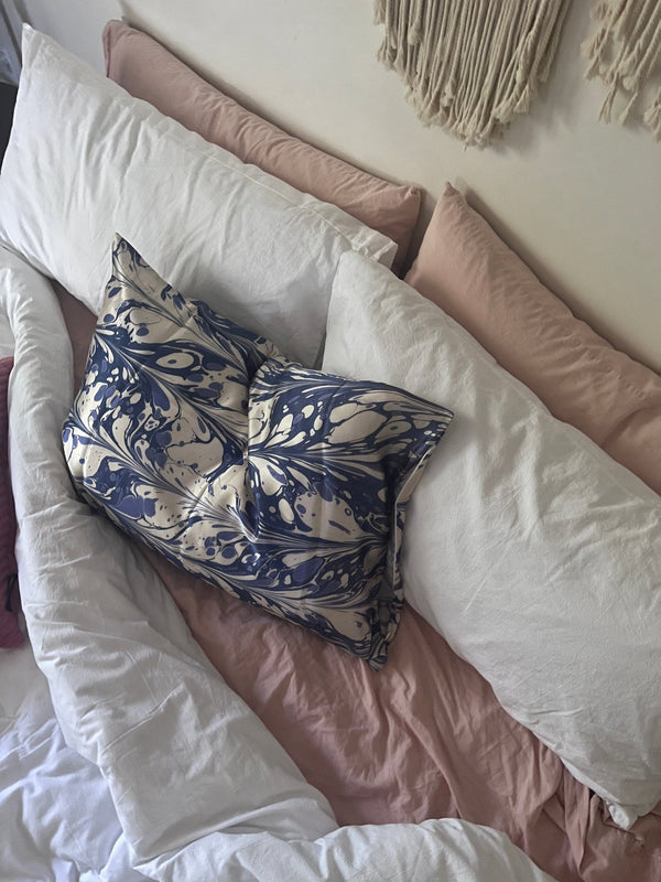 Dreamscape Silk Pillowcase - Hand-Marbled Luxury for Perfect Hair Days.