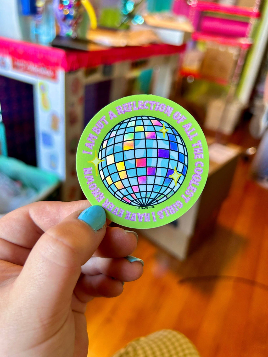 Reflection of The Coolest Girls I've Known Holo Sticker by The Peach Fuzz