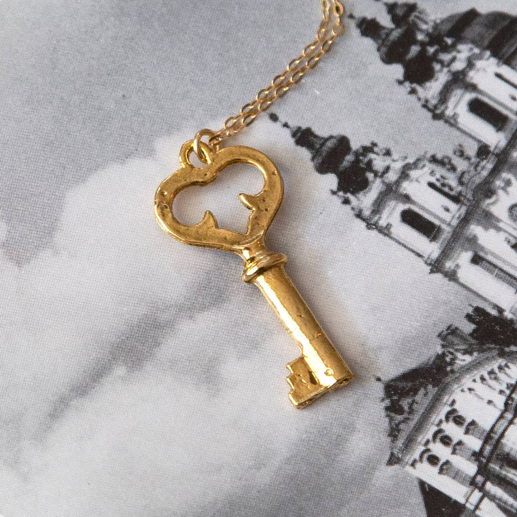 Vintage Gold Skeleton Key Necklace by Kindred Objects