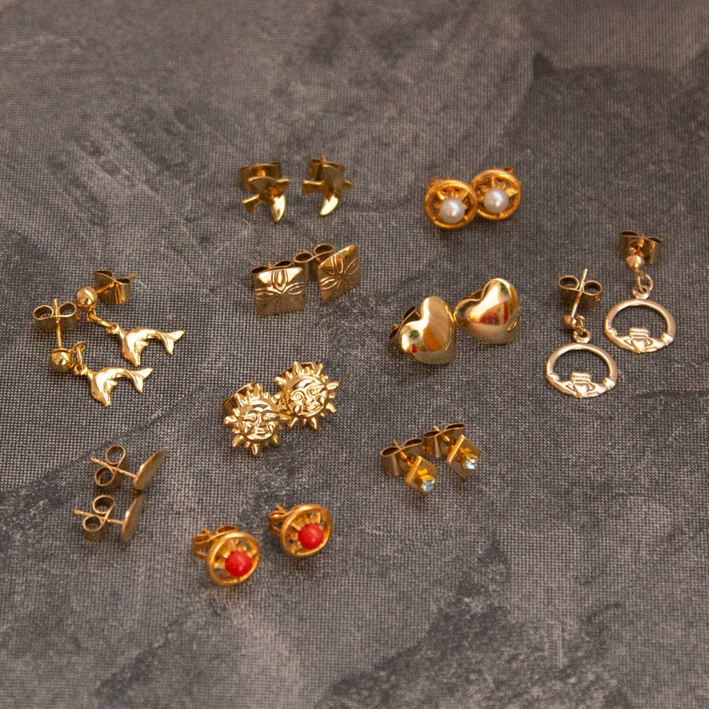 Mystery Pair! Vintage Gold Stud Earrings by Kindred Objects