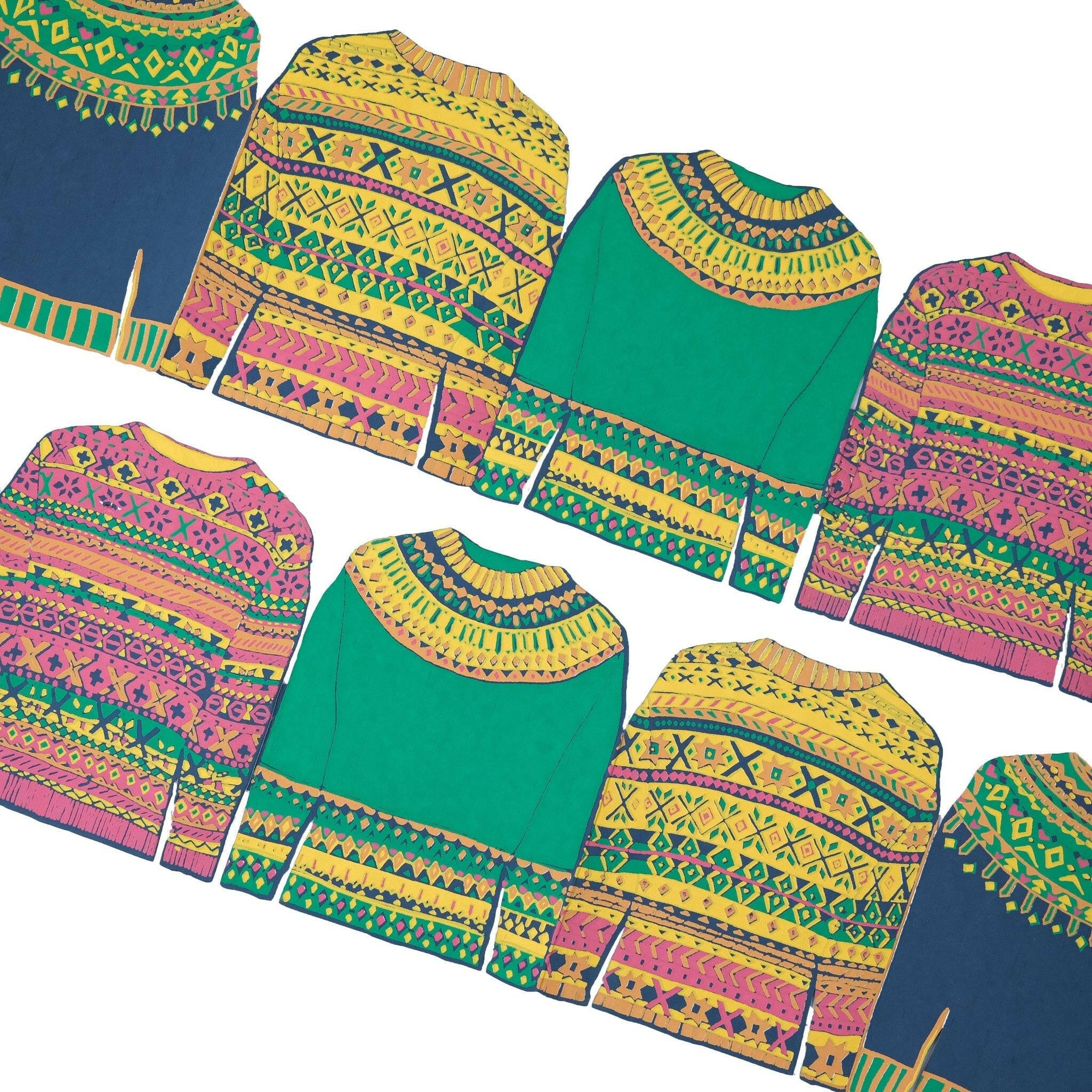 East End Press - Fairisle Sweaters Concertina Garland.