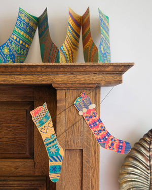 East End Press - Stockings Concertina Garland - Ruby's Old & New