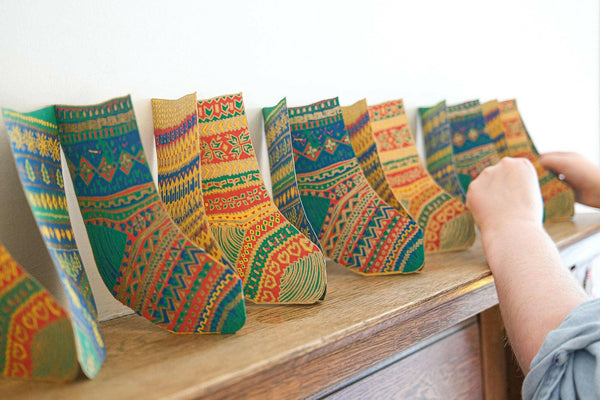 East End Press - Stockings Concertina Garland.