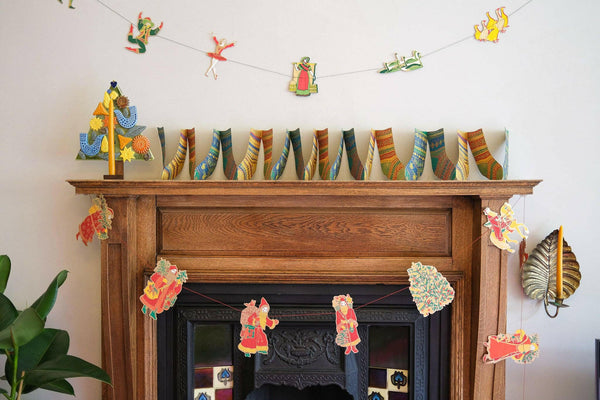 East End Press - Stockings Concertina Garland.