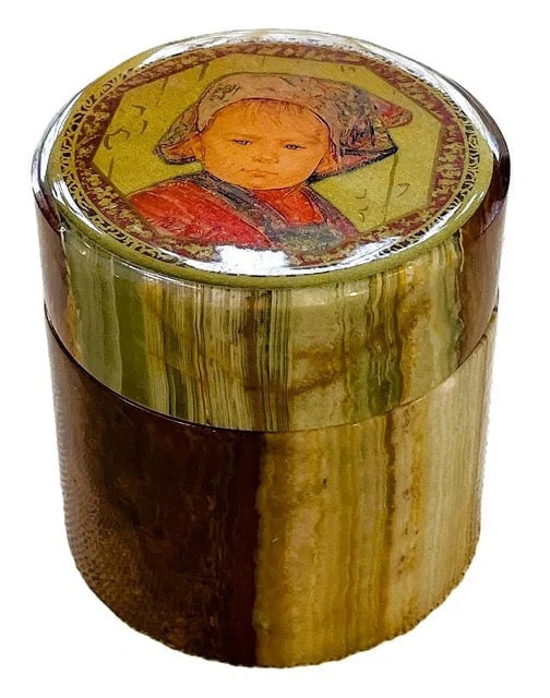 Edna Hibel Vintage Marble Trinket Box