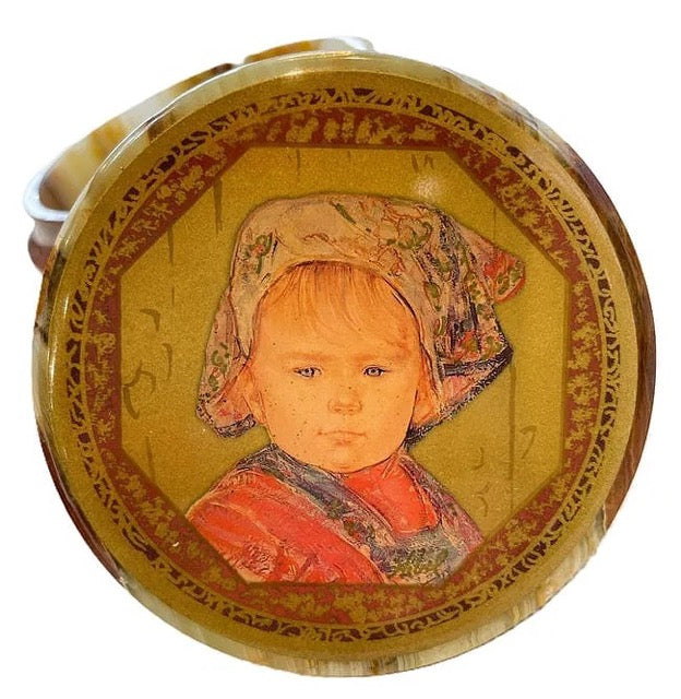 Edna Hibel Vintage Marble Trinket Box