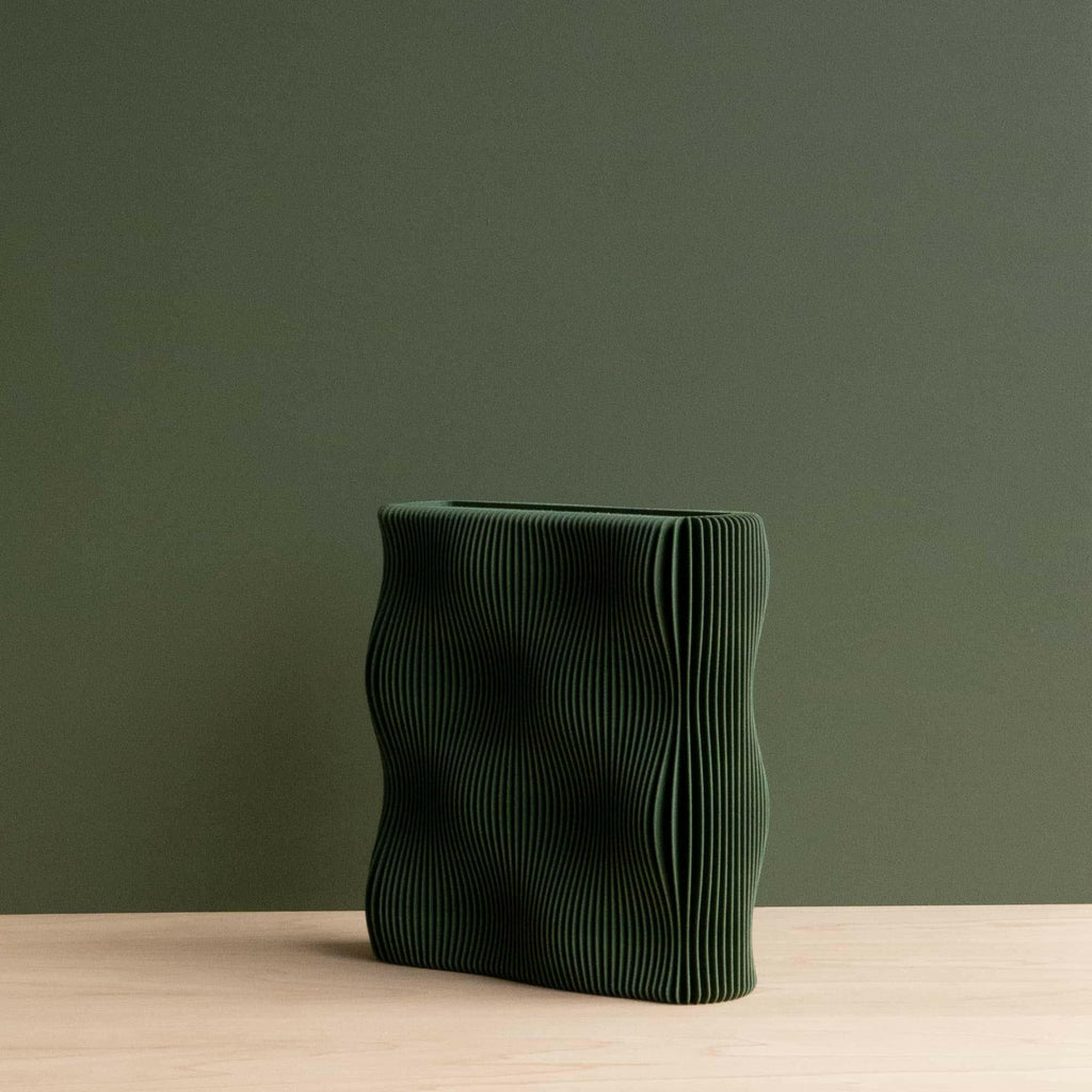 Elegant Green Wooden Dried Flower Vase.