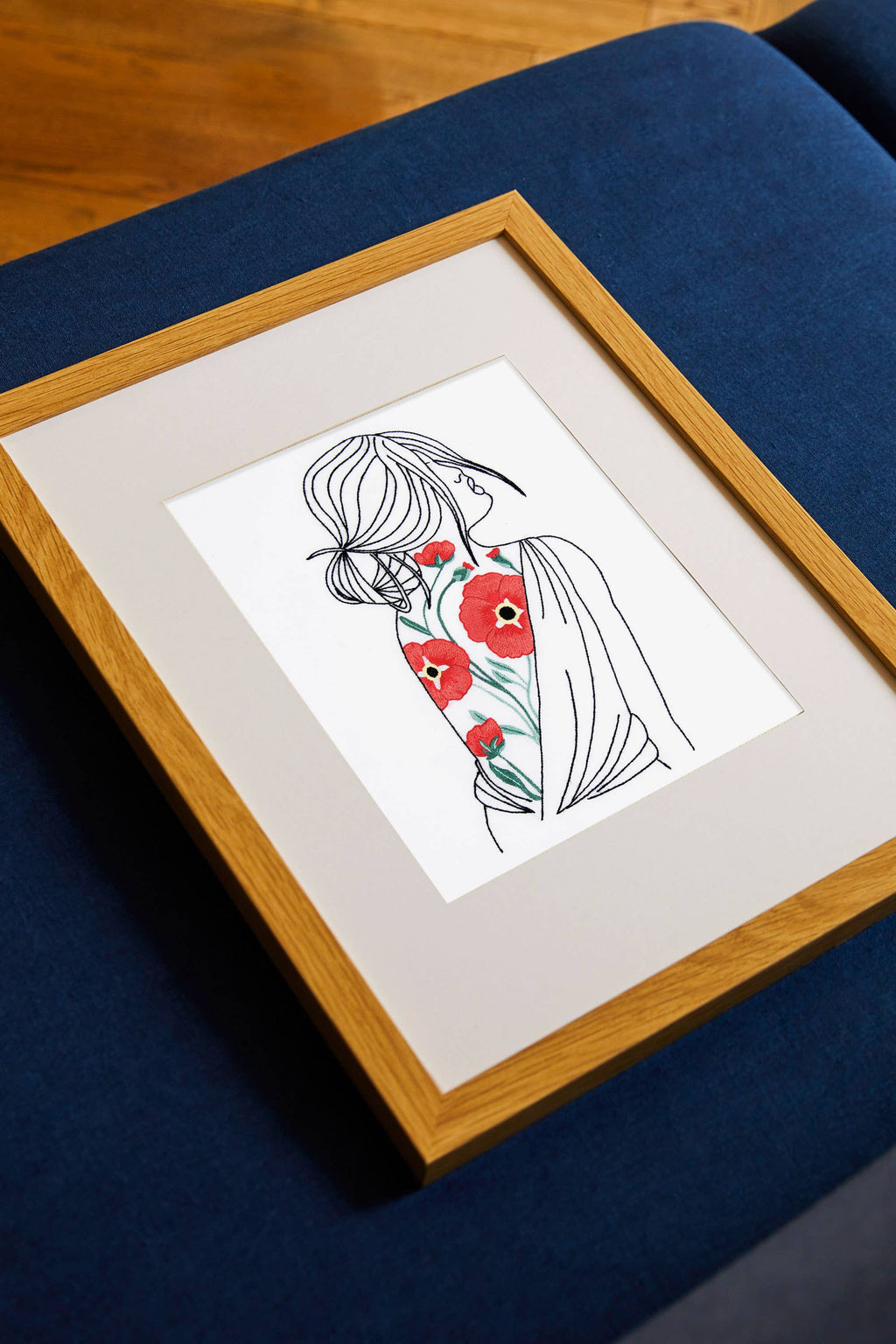 Red Poppies Portrait Embroidery Kit by DMC