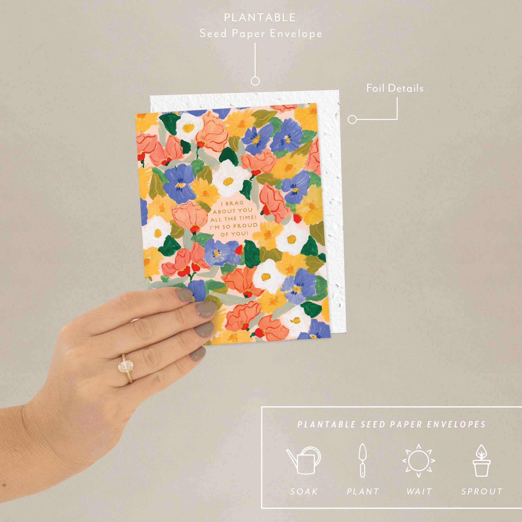 Flower Power Congratulations Greeting Card by Seedlings