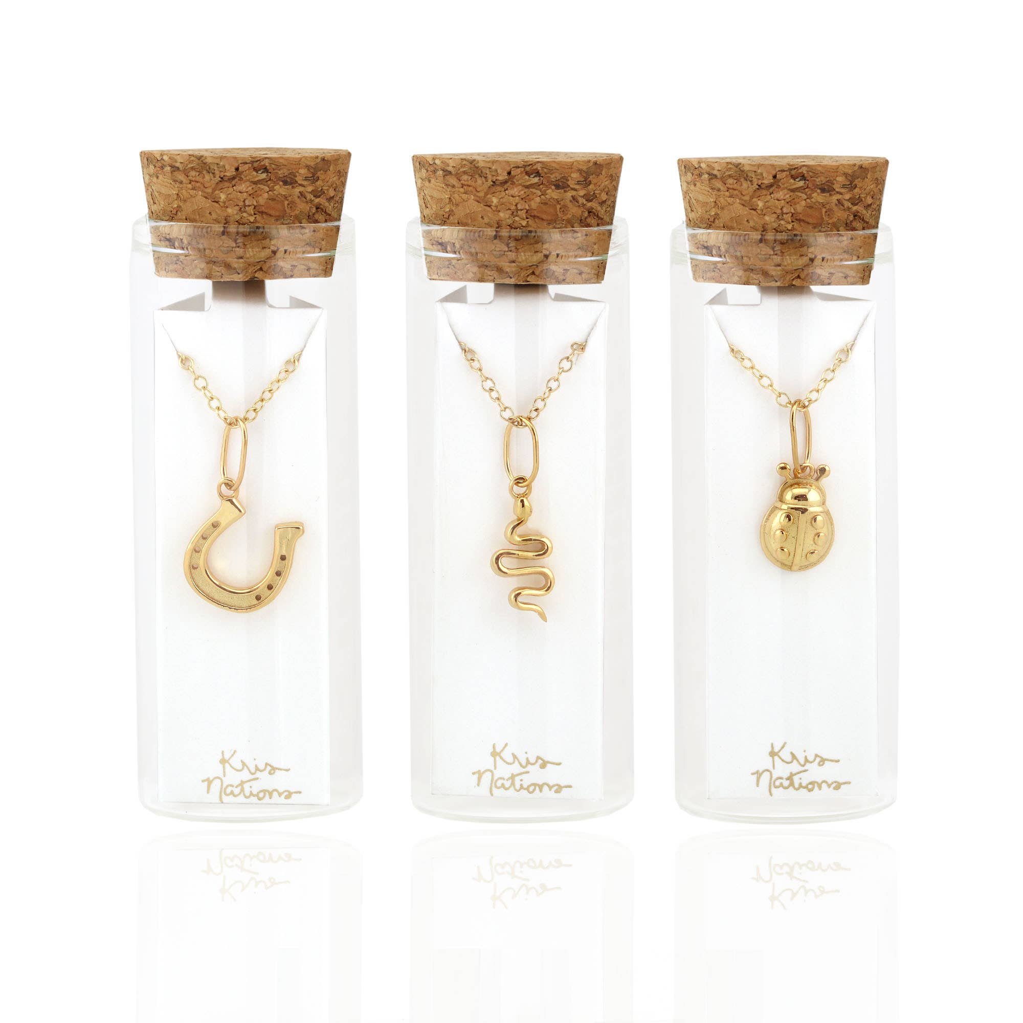 Horseshoe Charm Necklace 18K Gold Vermeil: 16-18 Inches