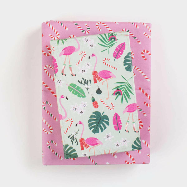 Festive Flamingo Gift Wrap - Eco-Friendly, Modern Wrapping Paper.