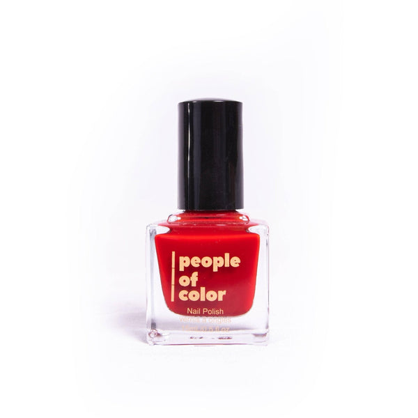 A bottle of nail polish against a white background