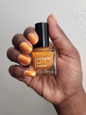 Glittery Burnt Orange Nail Polish (Topaz) by People of Color - Ruby's Old & New