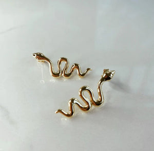 Gold - filled Snake Studs by Océanne - Ruby's