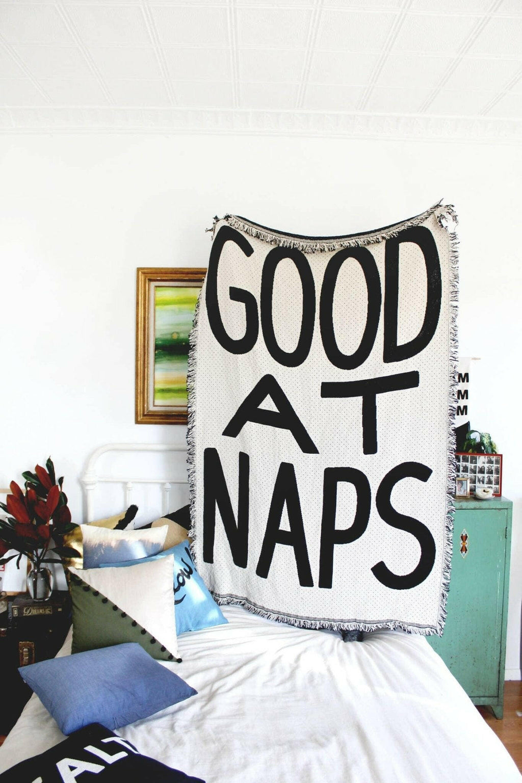 Good At Naps Knit Throw Blanket.