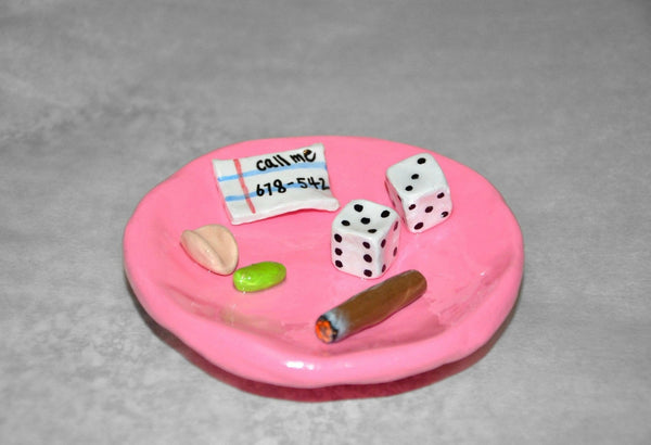 Hot Pink Ashtray "NIGHT ON THE TOWN" by House of Savage.