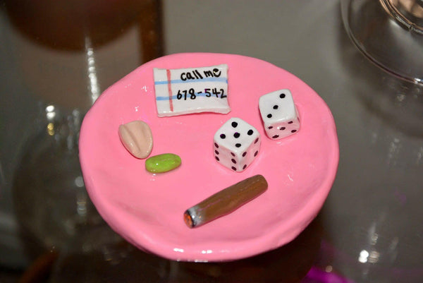 Hot Pink Ashtray "NIGHT ON THE TOWN" by House of Savage.