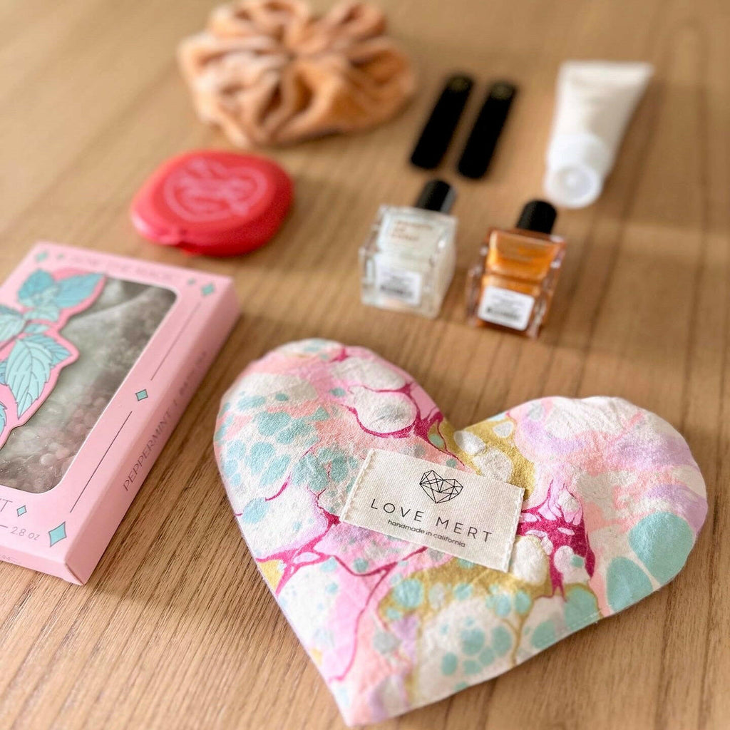 Handmade, Heart-Shaped Lavender Eye Pillows.